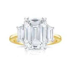 Three Stone Emerald Engagement Ring