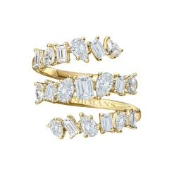 Tiered Mixed Diamond Wrap Ring