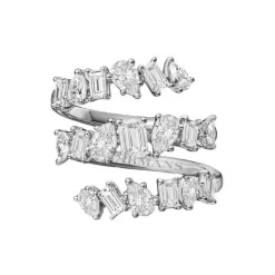 Tiered Mixed Diamond Wrap Ring