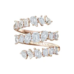 Tiered Mixed Diamond Wrap Ring