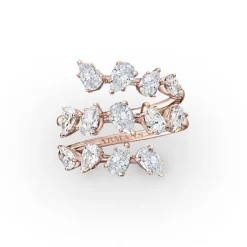 Tiered Pear Diamond Wrap Ring