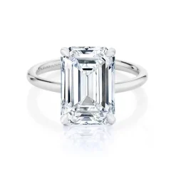 Tiffany Emerald Lab Grown Engagement Ring