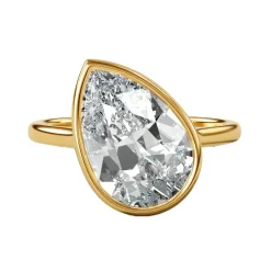 Tilted Pear Bezel Engagement Ring