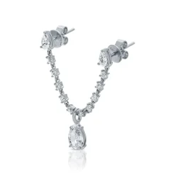 Triple Pear Diamond Loop Studs