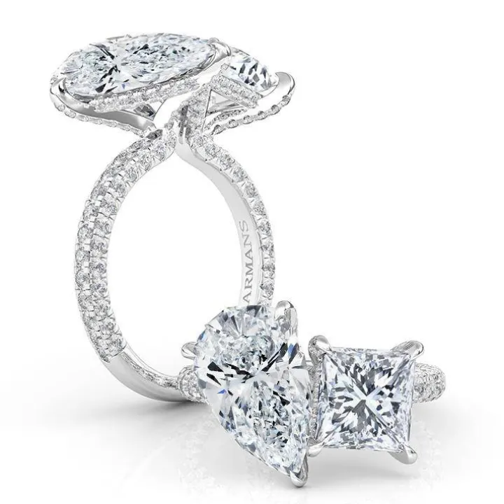 Twin Flame Two Stone Lab Grown Engagement Ring