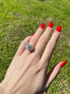 Twin Flame Two Stone Lab Grown Engagement Ring