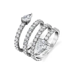 Two Stone Spiral Diamond Ring