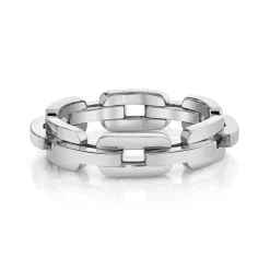 Unisex Solid Gold Chain Link Ring