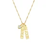 Vertical Name Necklace with Gemstone Heart