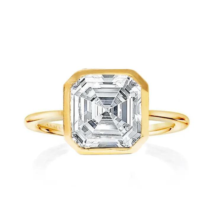 Vivienne Asscher Bezel Engagement Ring