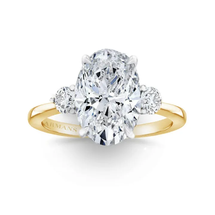 Whitney Three Stone Lab Grown Engagement Ring