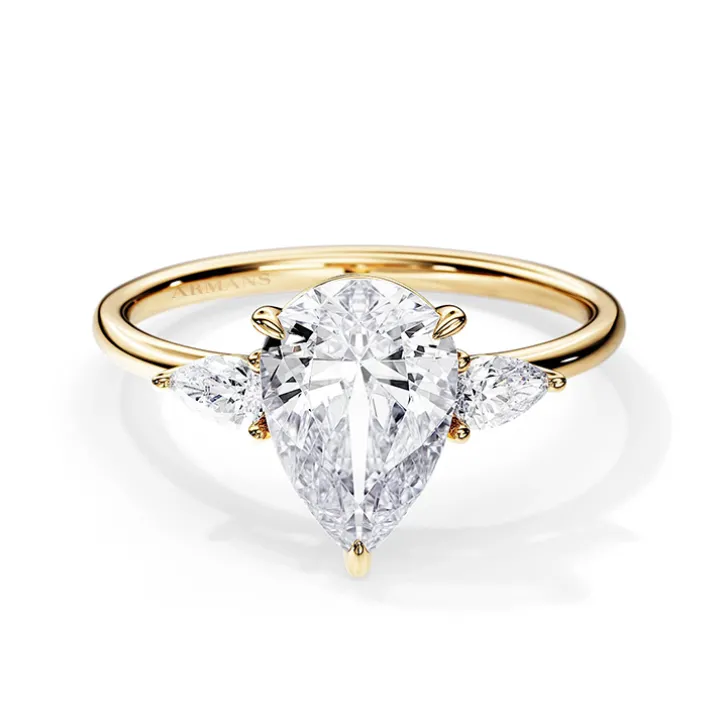 Willa Pear Trilogy Lab Grown Engagement Ring