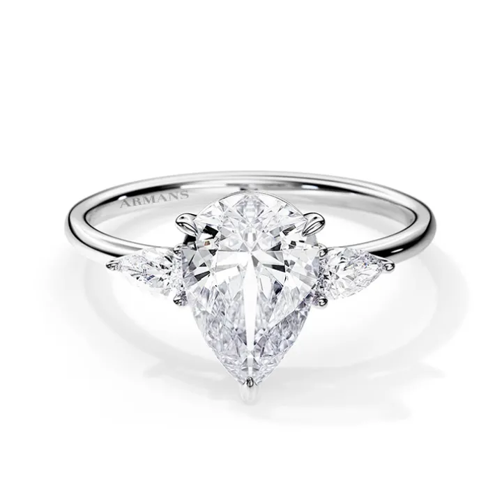 Willa Pear Trilogy Lab Grown Engagement Ring