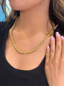Women's Solid Gold Rope Chain