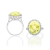 Yellow Beryl Halo Ring