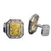 Yellow Diamond Emerald Cufflinks