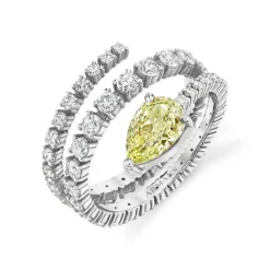 Yellow Diamond Spiral Ring
