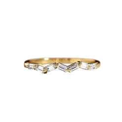 Zig Zag Baguette Wedding Band